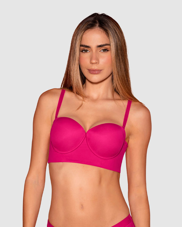 Sin tirantes bustier 360° de perfección#color_478-fucsia