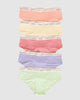 Paquete x 5 bragas estilo culotte#color_s05-durazno-verde-amarillo-coral-lila